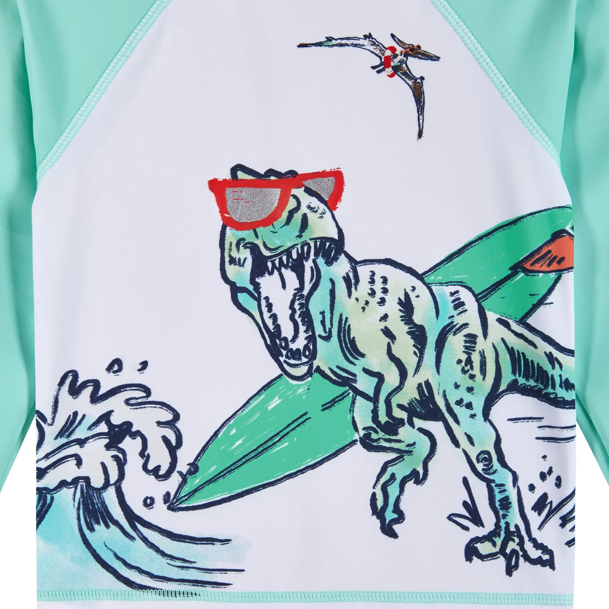 Raglan Rashguard and Boardshort | Dinosaur Graphic