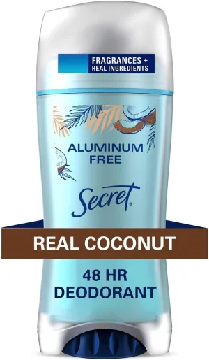 Secret Aluminum Free Deodorant for Women, Coconut Scent  68g