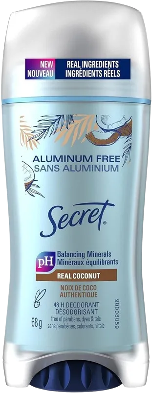 Secret Aluminum Free Deodorant for Women, Coconut Scent  68g