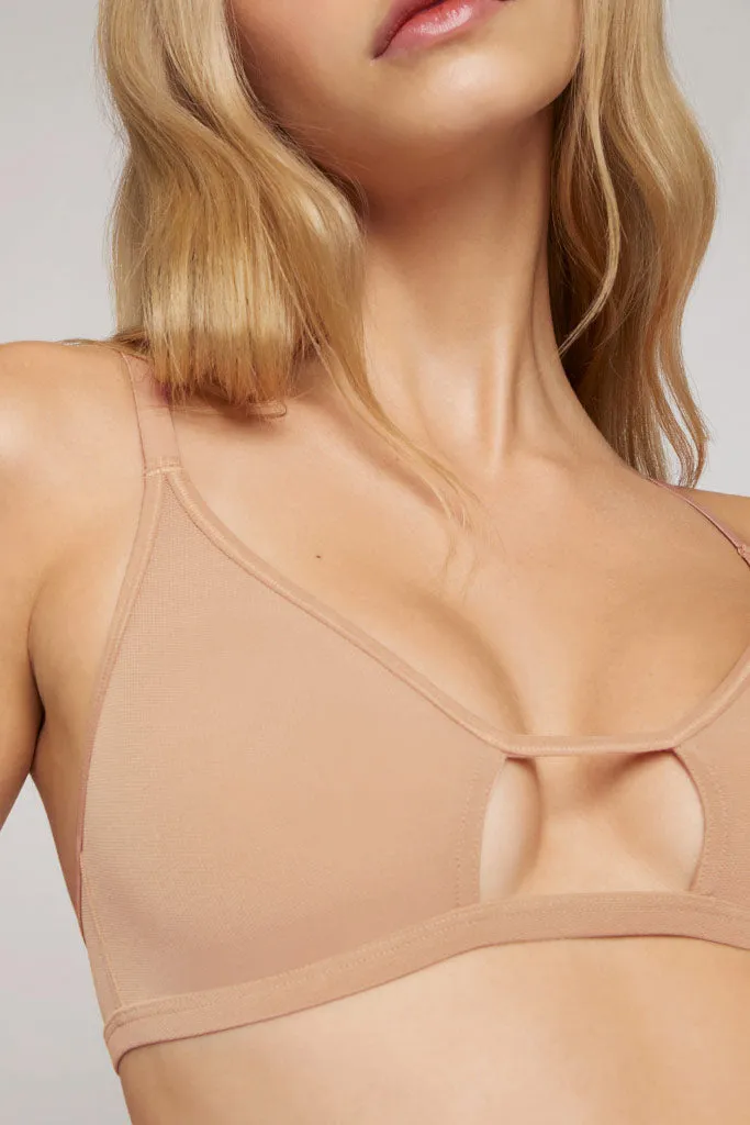 Sieve Cutout Bra in Buff