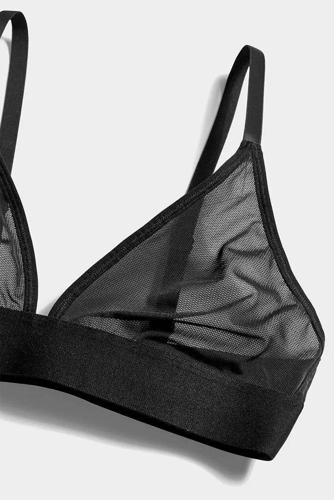 Sieve Triangle Bra in Black