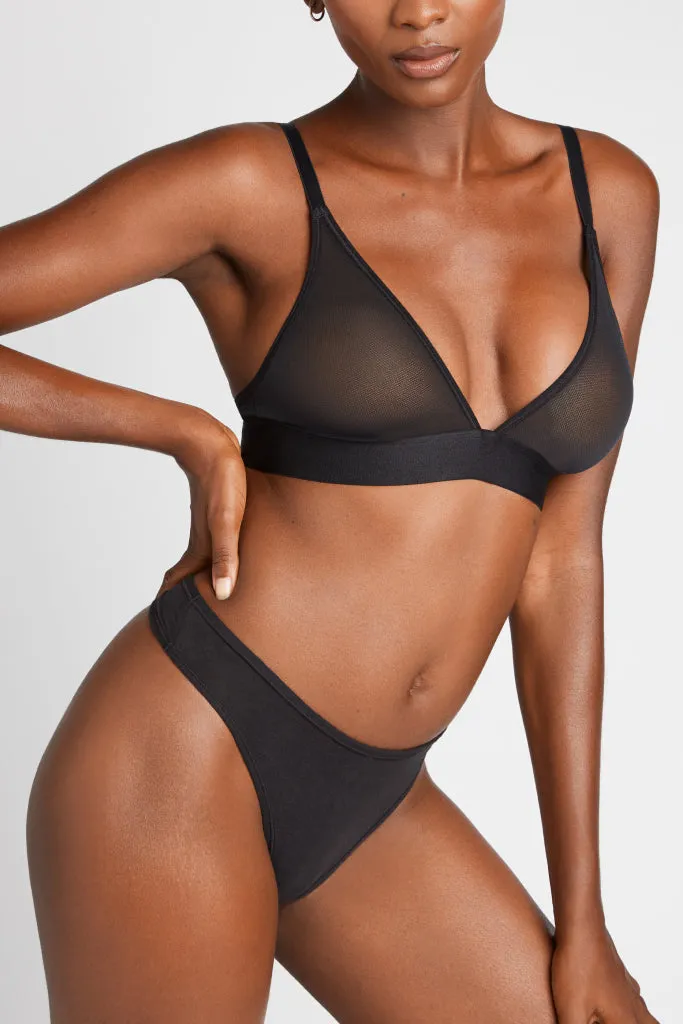 Sieve Triangle Bra in Black