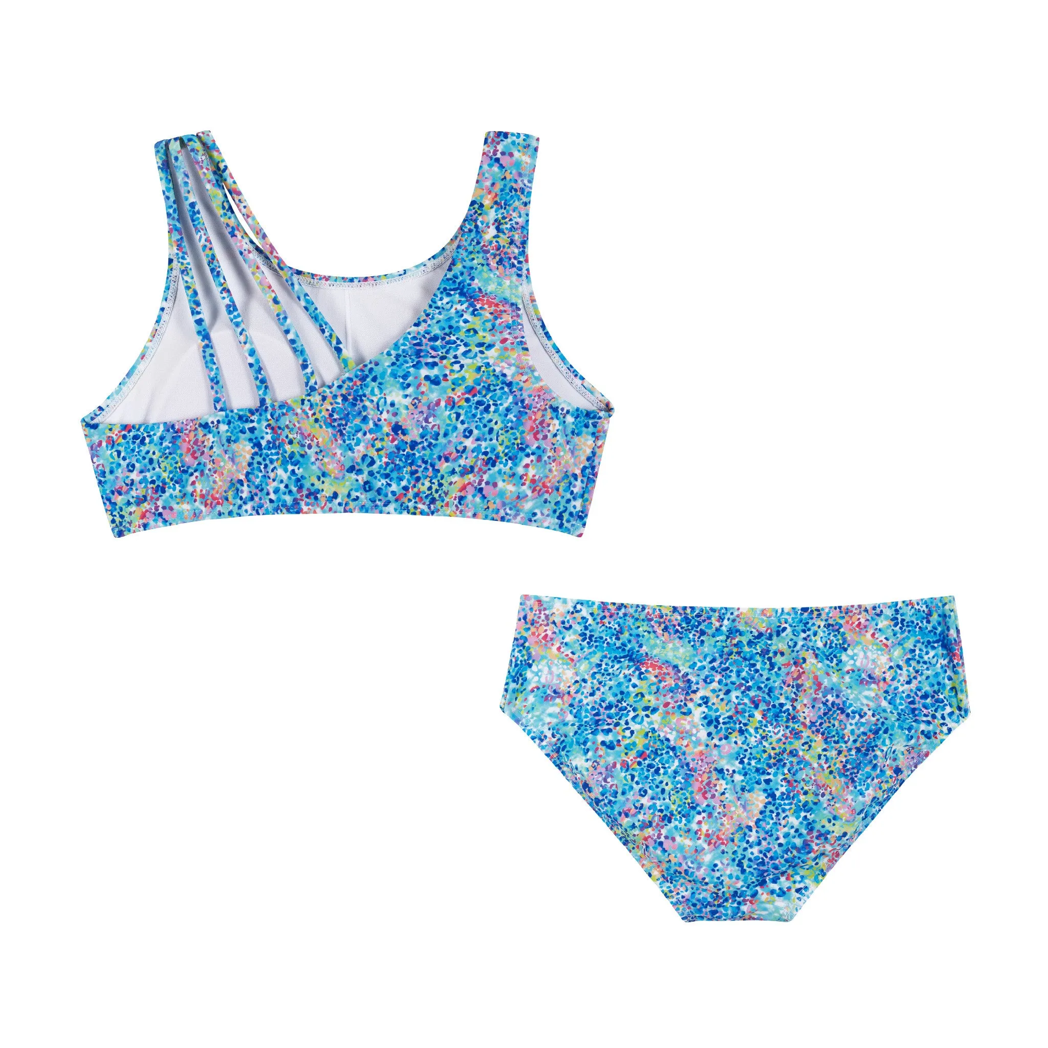 Two-Piece Swimsuit (Size 7-16 Years) | Blue Abstract