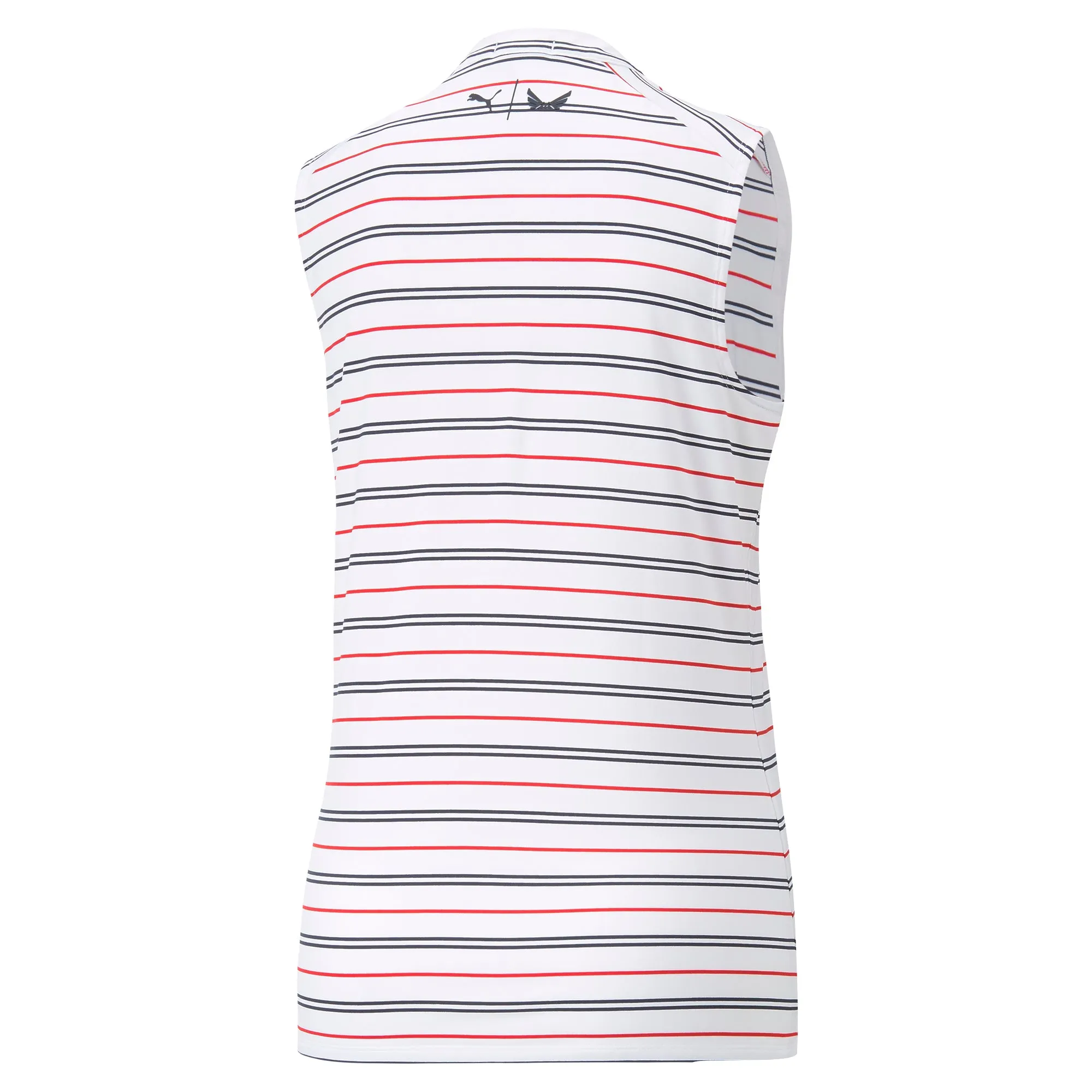 Women's Volition Striped Sleeveless Golf Polo