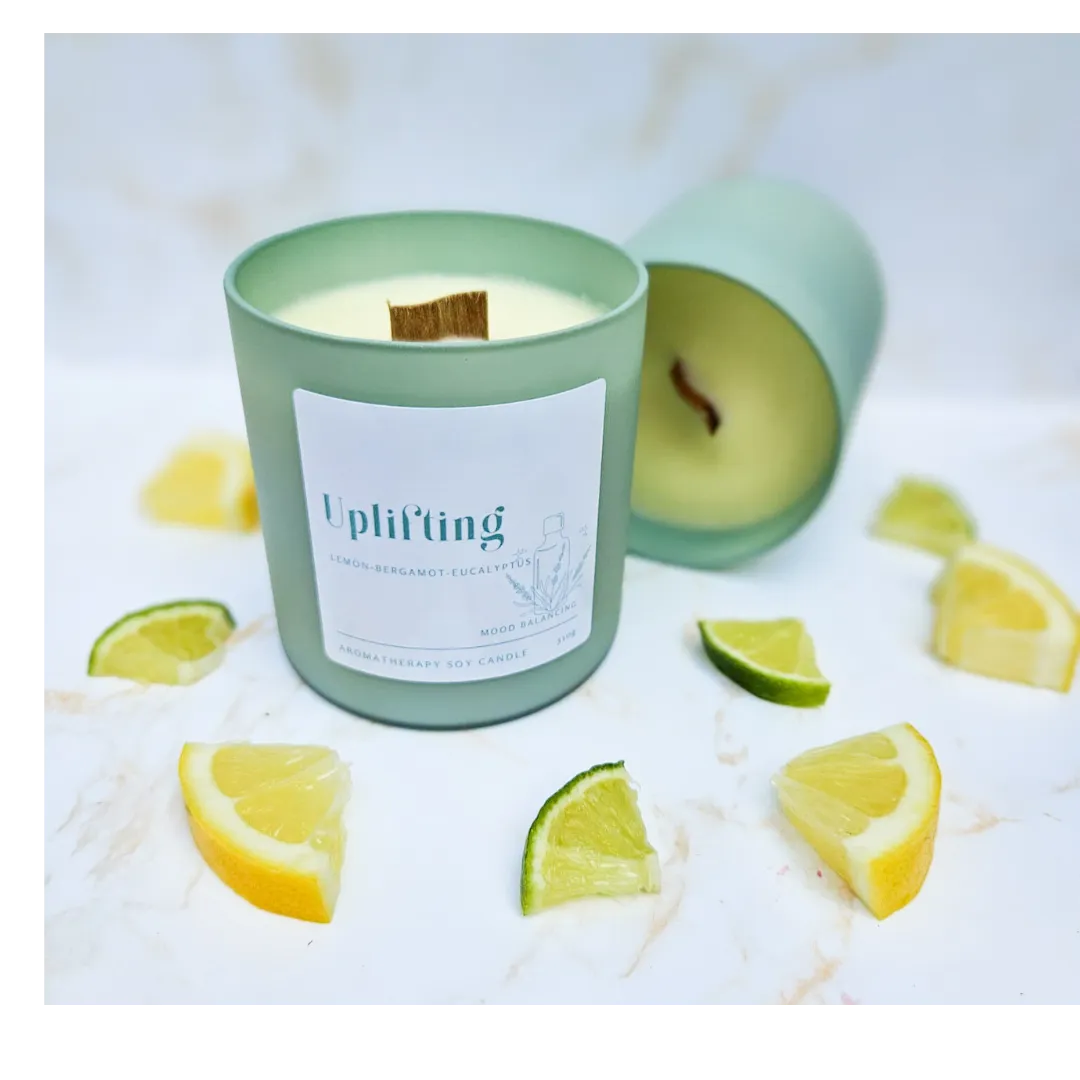 Wood Wick Aromatherapy Candle~Uplifting